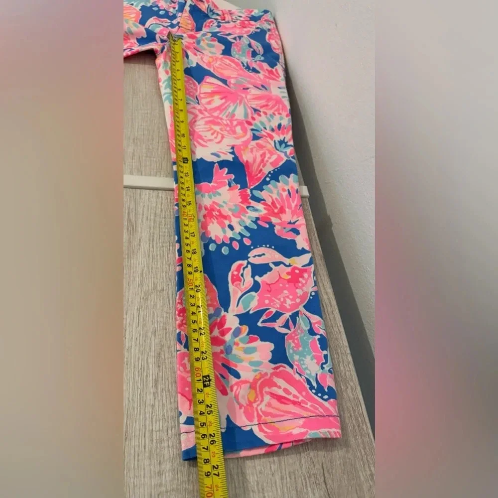 Lilly Pulitzer Sadie Stretch Crab Cropped Pants Bright Coastal South Beach Sz 0 - Picture 6 of 11